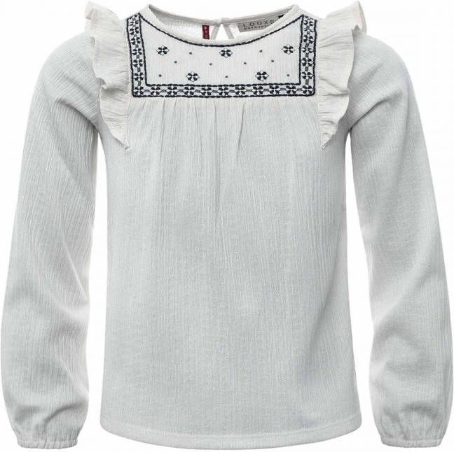 Looxs Revolution A lijn blouse offwhite borduur voor meisjes in de kleur online kopen