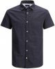 JACK & JONES ORIGINALS regular fit overhemd Abel met all over print donkerblauw online kopen