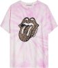 Catwalk Junkie tie dye T shirt Rolling Stones Harper van biologisch katoen roze online kopen