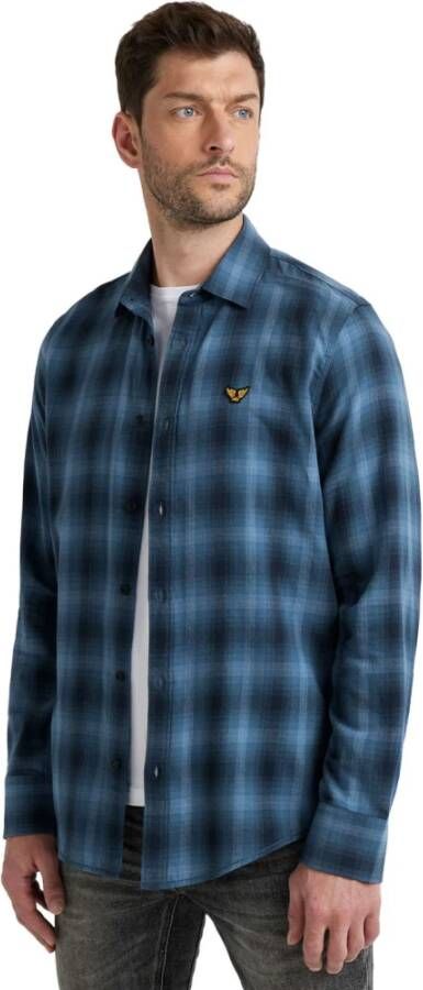 PME Legend Blauwe Casual Overhemd Long Sleeve Shirt Ctn Yarn Dyed Twill Check online kopen