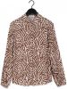Modström blouse Nation met grafische print en ruches beige/bruin online kopen