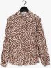 Modström blouse Nation met grafische print en ruches beige/bruin online kopen