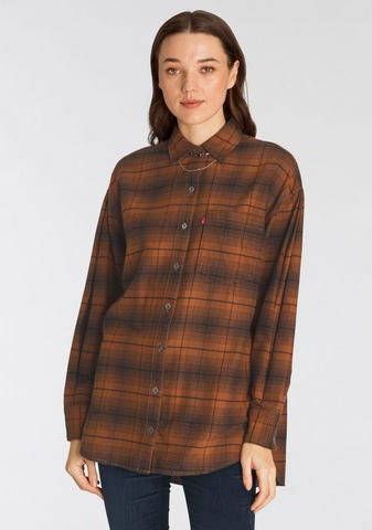 Levi's Silvie oversized blouse in lyocellblend met ruitdessin online kopen