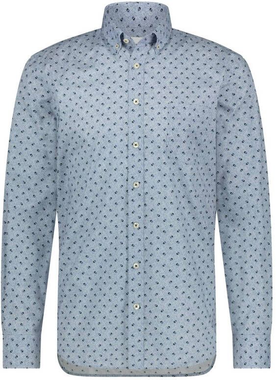State of Art casual overhemd lichtblauw geprint katoen wijde fit online kopen
