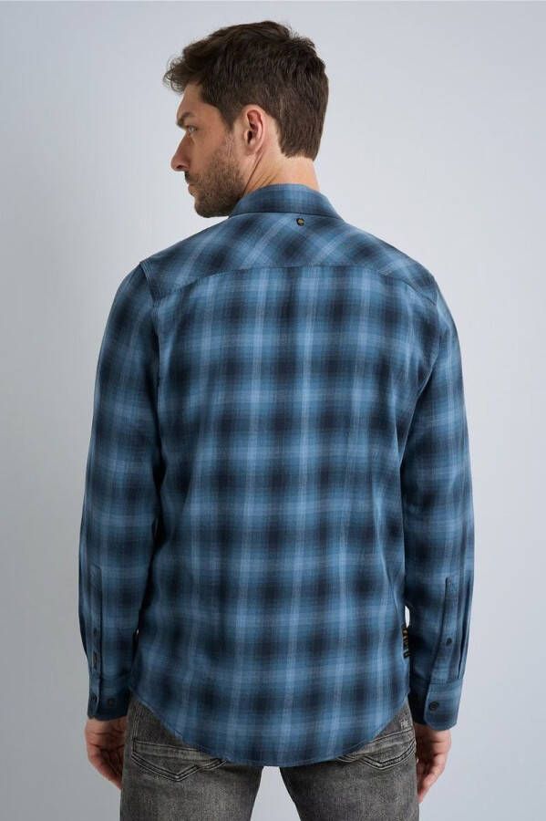 PME Legend Blauwe Casual Overhemd Long Sleeve Shirt Ctn Yarn Dyed Twill Check online kopen