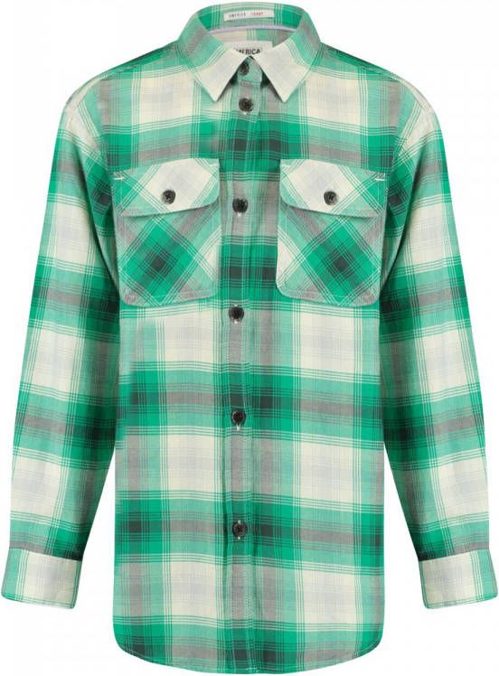 America Today Junior geruite blouse Blake Jr wit/groen online kopen
