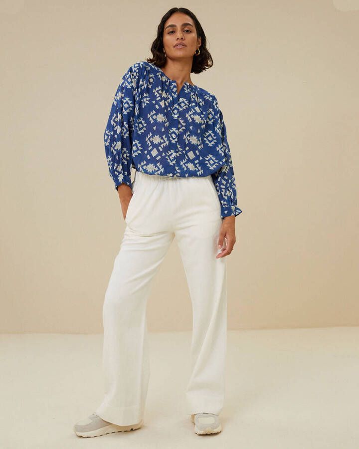 By-bar by bar Lucy Madras semi transparante blouse met grafische print online kopen