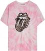 Catwalk Junkie tie dye T shirt Rolling Stones Harper van biologisch katoen roze online kopen