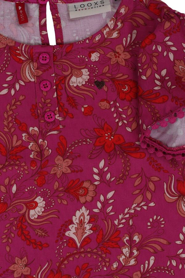 Looxs Revolution Viscose blouse fuchsia floral voor meisjes in de kleur online kopen