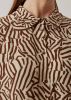 Modström blouse Nation met grafische print en ruches beige/bruin online kopen