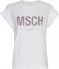 MSCH Copenhagen T shirt Alva van biologisch katoen paars/wit online kopen