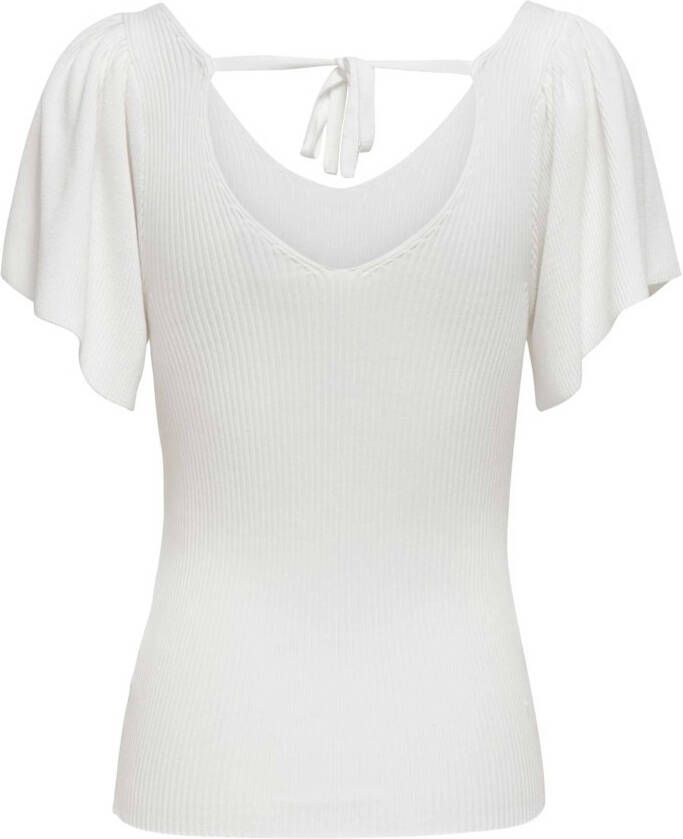 Only Onlleelo S/s terug pullover KNT Noos 15203888 , Wit, Dames online kopen