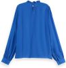 Scotch & Soda Blauwe Blouse Pintuck Blouse With Ruffle Collar online kopen