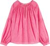 Scotch & Soda Voluminous popover with allover emb pink punch online kopen