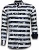 Tony Backer Italiaanse Overhemden Slim Fit Blouse Big Stripe Camouflage Pattern online kopen