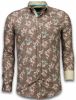 Overhemd Lange Mouw Tony Backer Italiaanse Overhemden Slim Fit Woven Flowers Pattern - online kopen